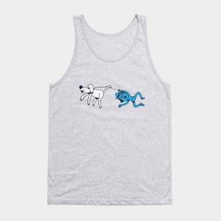 Dog takes man for walk! Tank Top